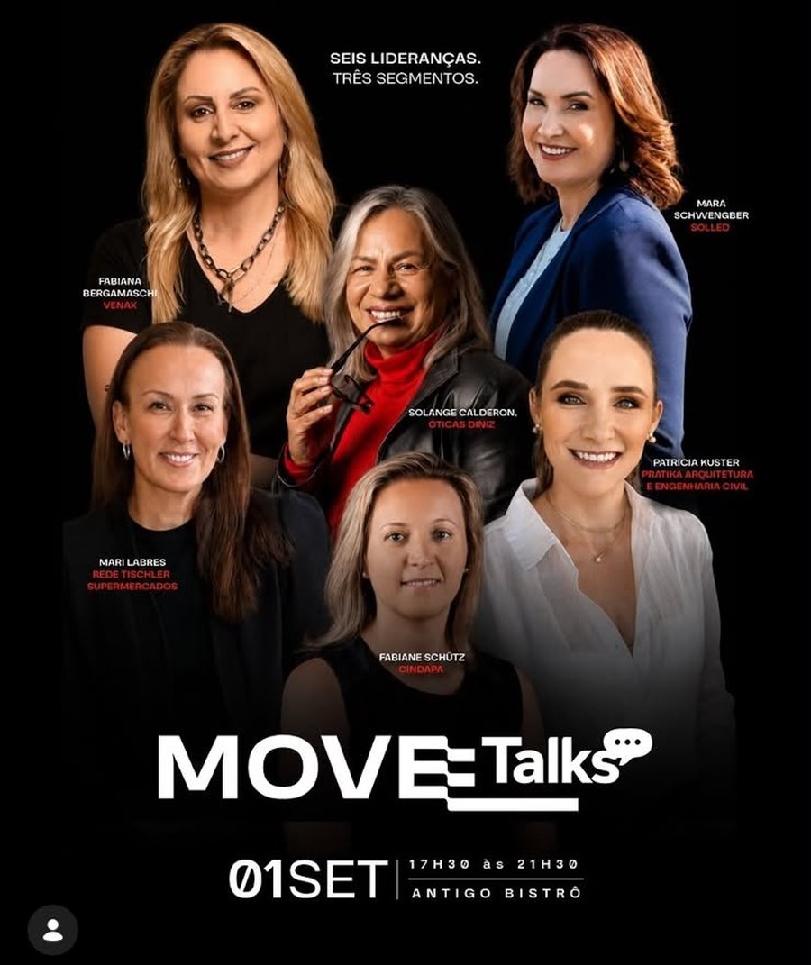 Cartaz MOVE Talks: seis lideranças, três segmentos